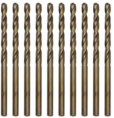 CEEYSEE 10 Stücke 4mm HSS Cobalt Bohrer Set M35 Metallbohrer Spiralbohrer Cobalt Drill Bit zum Bohren in Edelstahl, Metall, Gusseisen und harten Kunststoffen (4mm)