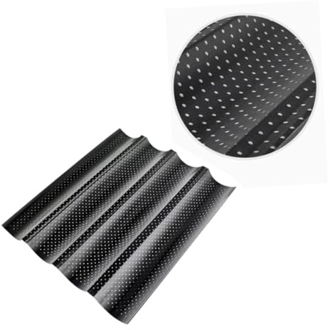 PRETYZOOM Molde para Hornear Pan Francés de Acero Inoxidable 4 Ranuras, Resistente al Calor y Apto para Lavavajillas, Adecuado para Repostería y Panadería