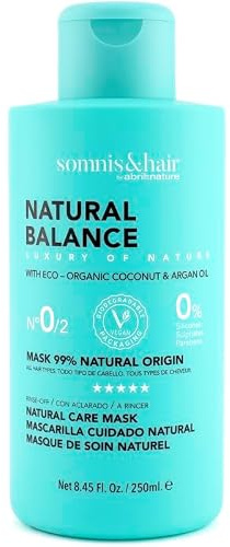 somnis&hair - Mascarilla Natural Balance 99% Natural - Hidratación y Nutrición Profunda - Reparación Capilar y Anti-encrespamiento - Sin Sulfatos ni Parabenos ni Siliconas - Vegano - 250 ml