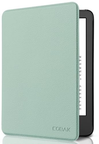 CoBak Hülle für 6 Neu Kindle 11. Generation, 2022/2024 e-Reader (Modell Nr. C2V2L3/RS23CV), Leichte Schutzhülle mit Auto Schlaf/Wach Funktion Smart Cover, Matchagrün