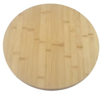 Tagliere in Legno da 33 cm per Pizza - Set da 2 con 4 Pezzi, Rotondi con Manico, Grande (Piatto per Torta)