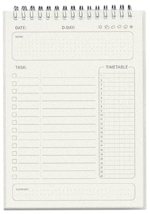Tages- und Wochenplaner, 160 Seiten, liniert, doppelseitig, beschreibbar, Spiralbindung, Tagebuch, Checkliste, Notizbuch, akademischer Planer