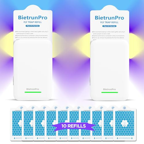 Trappole per moscerini della frutta per interni (2 dispositivi+10 ricariche), 3 in 1 UV+blu+luce gialla, trappola per insetti NAT Killer, trappola per insetti volanti per moscerini della frutta,
