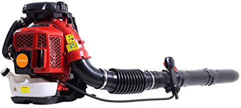joukares Petrol Leaf Blower, Backpack Leaf Blower with High Air Volume, Gas-Powered Leaf Blower, Lightweight Handheld Leaf Blower, Garden Leaf Blower for Lawn Care, Snow Blowing, Road Cleaning Red