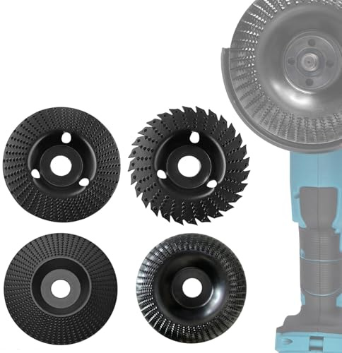 ONEVAN Lot de 4 disques de fraisage en céramique pour bois - 125 mm - Pour meuleuse d’angle - Accessoire de ponçage