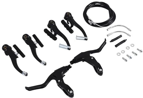Asyduey Komplettes Fahrrad und Mountainbike Set, V Bremse + ÄUßEre Kabel + Hebel + Vorder und Radbremse Kabel Fahrrad Bremse ZubehöR