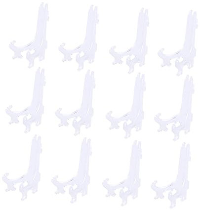 Cabilock 12pcs Tea Display Stand Plate Rack Biscuit Dish Holder Easel Multifunction Desktop Display for Home Party Shop Tea Biscuit