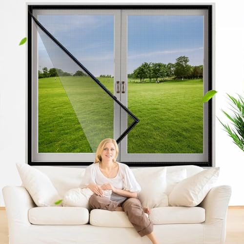 Zanzariera Tenda Gatti 65x120cm Nero a Per Finestra Porta Interna