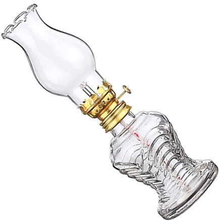 HOLIDYOYO Glas Petroleumlampe Retro Öllaterne Innenbereich Dekoration Schreibtisch Ornament Wiederverwendbar Nachfüllbar Abendstimmung