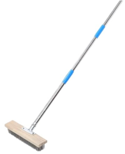 Flächenstreicher Edelstahl mit Teleskopstange, Maler teleskopstange, Metallbürste Langer stiel, Terrassenpinsel Mischdraht Lasurpinsel für Wände Schränke Türen Zäune Terrassen