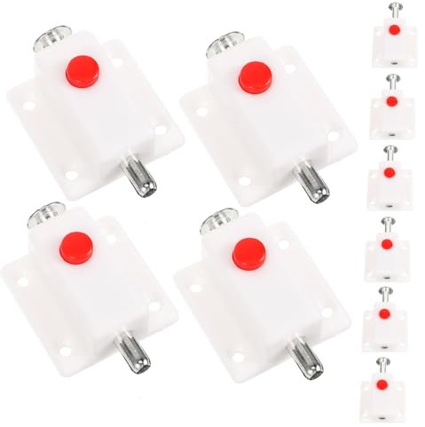 NUOBESTY Loquet à Ressort En Plastique Abs Blanc Capuchon, Verrou De Porte D'armoire Intérieur, 10 Pièces, Mécanisme à Ressort Robuste, Pour Portes De Meubles Et Armoires