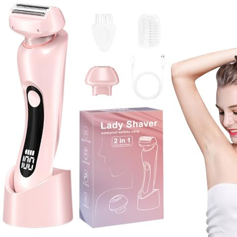 Lady Shavers For Women - Bikini Trimmer Women | Electric Lady Shaver | Imperméable, Rechargeable | Épilateur De Rasoir À Cordon Pour Ligne Bikini, Visage, Corps | Électriques Pour Femmes - 2 En 1 Don