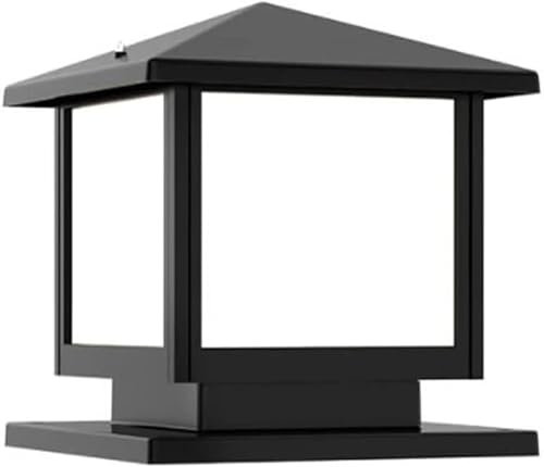 Lampada da palo Compatible with esterni in metallo con copertura in acrilico E27, base Compatible with montaggio su molo antipioggia, lampada da colonna nera Compatible with esterni , lampadario da pr