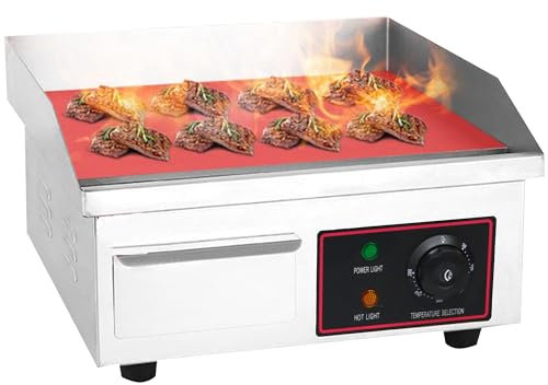 MJMLUCK Griglia elettrica da Campeggio, Piastra per Cottura Piatta, griglia Superiore, Piastra Calda, fornello, griglia compatta in Acciaio Inox, Piastra per Barbecue, per Esterni o Interni, 110 V,