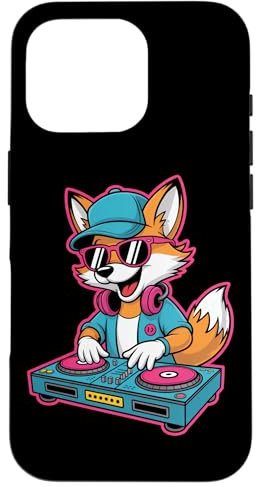 Renard Cool Dj Avec Casque Lunettes Coque pour iPhone 16 Pro