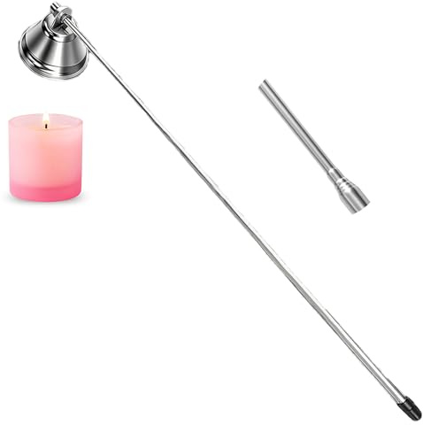 Ouliget Candle Snuffer with Extendable Long Handle,Polished Stainless Steel Wick Flame Snuffer for Tea Light Candles,Candle Tool for Putting Out Extinguishing Flame Safely