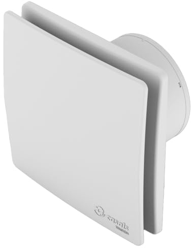 casals fans of innovation TEKSTÜR Extractor de baño premium, panel frontal blanco sin rejilla, instalación pared o techo, encendido con interruptor de la luz y paro con temporizador 3-20 min (100)