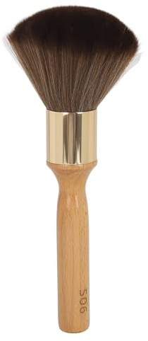 HOSEONFN pour brosse plumeau pour le cou, manche ergonomique en bois massif, design compact portable, brosses fines en nylon, idéal pour les coiffeurs