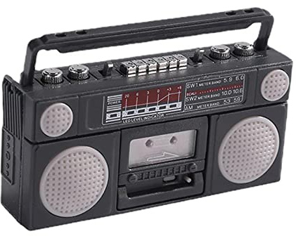 Jiuvaso Grammofono O Fonografo, Lettore di Cassette in Miniatura: 12 Accessorio per Casa delle Bambole, Decorazione di Scene di Vita, Giocattoli, Grigio