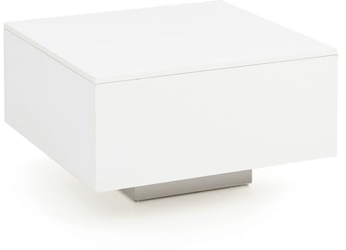 FineBuy Design Couchtisch 60 x 60 cm Quadratisch - Holz Weiß, Wohnzimmertisch, Cube Beistelltisch