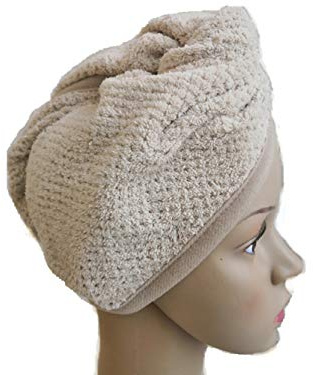 Mikrofaser-Haartuch, Duschhaube, super saugfähig, Turban-Tuch, schnell trocknende Haarkappe, Ananas-Haartuch, flauschiges Kopftuch für Frauen und Mädchen (Khaki)
