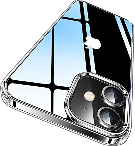 CASEKOO Crystal Clear für iPhone 12 Hülle, iPhone 12 Pro Hülle, [Nie Vergilbung] [Unzerstörbarer Militärschutz] Stoßfeste Kratzfeste Schutzhülle Dünne Handyhülle Transparent Case - Durchsichtig