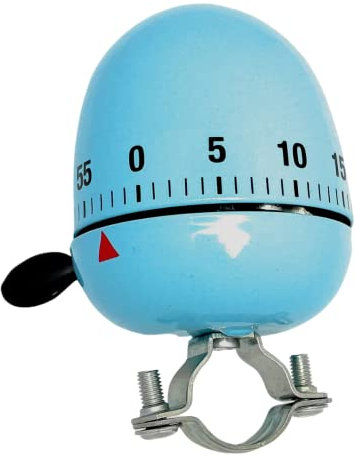 XXL Ding Dong Fahrradklingel große Fahrradglocke 2-Klang, Ø 60mm (Hellblau im Eieruhr Design)