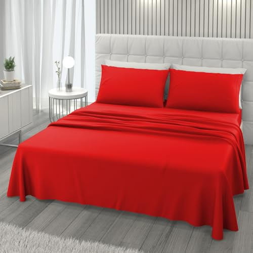 L'ANTICO ARCOLAIO - Completo Lenzuola Matrimoniali Made in Italy, Microfibra Anallergica, Set Lenzuola Matrimoniale (1 Lenzuolo Sotto con Angoli Elastici, 1 Lenzuolo Sopra, 2 Federe)