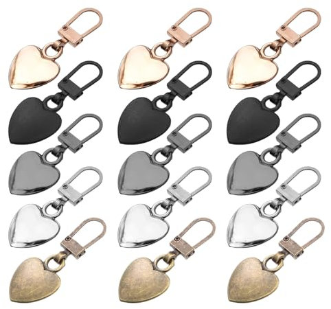 15 Stück Reißverschluss Anhänger Ersatz Zipper Für Reißverschlüsse Zipper Für Reißverschluss Zipper Ersatz Reißverschluss Schieber Reparieren Zipper Repair Kit Reisverschluss-Zipper 5 Farben