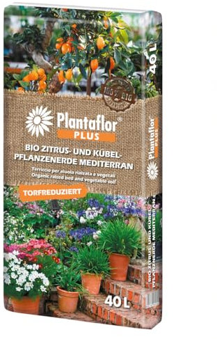 Zitrus- u. Kübelpflanzenerde torfreduziert Plus Bio 40 Liter Plantaflor