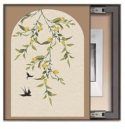 WXQTM Decorative Painting of Meter Box no Hole Free Power Supply Distribution Box Hanging Painting Vertical Suitable for Living Rooms (E,55x45cm)