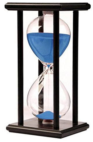 Sanduhr 30 Minuten Timer Sanduhr für Ornament Weihnachten Neujahr Geburtstag Tee Kaffee Tabelle Bücherregal Schule Spiel Hölzern Rahmen Hourglass Dekoration Blau