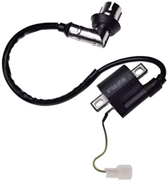 UK-Motors Zündspule mit Kerzenstecker für 2-Takt Scooter, Roller, Quad, ATV - Nickel, M14x1.25, 1 Stück