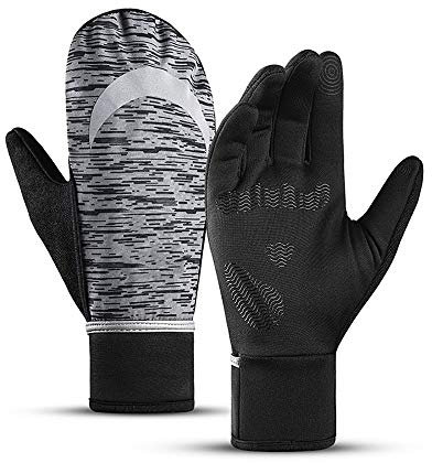 JTIAN Guanti Muffole Per Uomo E Donna Guanti Termici Invernali Guanti Sportivi Touch Screen Guanti Antiscivolo Per Ciclismo, Guida, Escursionismo, Corsa, Lavoro (Black,XXL)