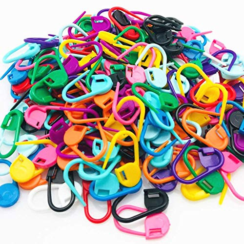 Fbshicung 260Pcs Mix Color Knitting Stitch Counter Crochet Locking Stitch Markers Stitch Needle Clip Knitting Crochet Markers DIY Craft Plastic Safety Pins