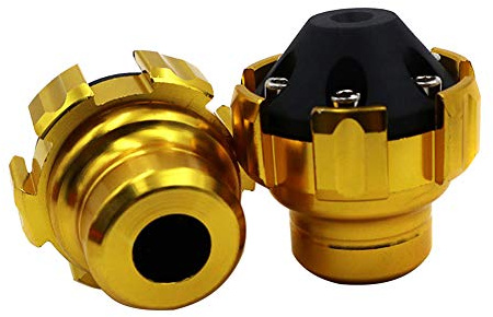 Motorrad Anti-Crash Rahmen Sliders, Asudaro 1 Paar Universal Motorrad Sturzschutz Motorrad Rahmen Schieberegler Protektoren Sturzpad Motorrad CNC Aluminiumrahmen Slider Verkleidungs ​​Guar,Gold