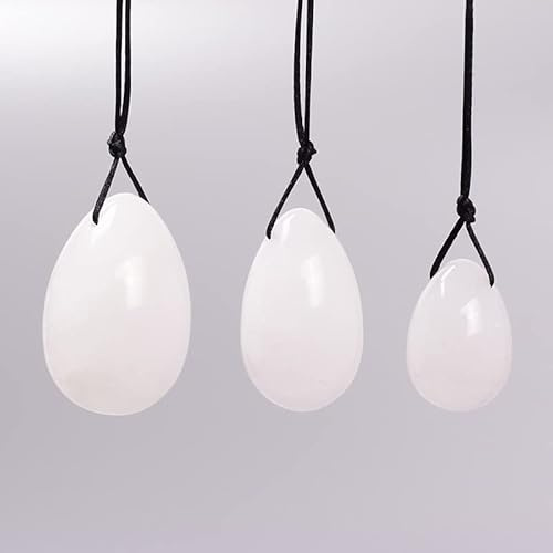 Natural Jade Yoni Egg Set Women Kegel Exerciser Vaginal Muscles Tightening Ball Crystal Rose Quartz Ben Wa Ball,White Jade