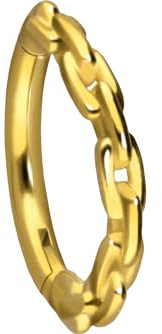 PIERCINGLINE Segmentring Clicker Chirurgenstahl | KETTEN DESIGN| Septum Piercing Ohr Helix Conch | Farb & Größenauswahl