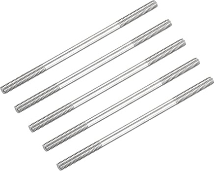 METALLIXITY 5 Stück Doppelseitige Stiftschrauben | Edelstahl-Schrauben mit Doppelgewinde, 100 mm Länge), für die Hauswartung