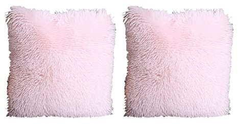 Surakey 2er Set Dekorative Kissenbezüge Künstlich Pelz Sofakissen Dekorative Dekokissen Kuschelkissen Plüschkissen Kuschelig Couchkissen Superweich Kissen Flauschig Kissenbezug für Sofa 40 x 40 cm