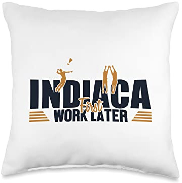 Indiaca First Work Later Game Ball Professional Peteca Throw Pillow