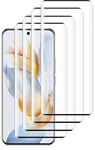 GMUJIAO [4 Pack Compatibile con Honor 90 per Pellicola Prottetiva,Pellicola Protettiva AntiGraffio,Vetro Temperato Premium[Durezza 9H]-Nero