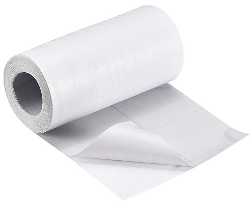 QUARKZMAN Bois Grain Ruban Adhésif, 5,91 x16 Ft Mur Papier Bordure Autocollant Auto-Adhésif Bois Grain Réparation Correctif avec Grattoir pour Mur Coin Table Porte Canapé Décoratif (Blanc)
