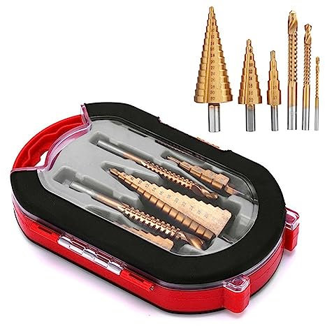 6PCS HSS Stahl Stufenbohrer Set 4-12/20/32mm Metallloch Holz Kegel Kernbohren 3,6,8 Sägebohrer