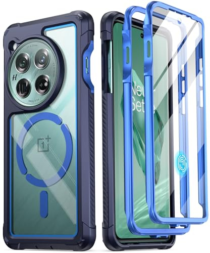 Poetic Guardian - Funda Compatible con OnePlus 12 5G (2024), Protector de Pantalla Integrado, Funciona con identificación de Huellas Dactilares, Funda Protectora Transparente Resistente a Prueba de