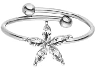 Purelei Bright Spring Ring, Wasserfester Damenring aus langlebigem Edelstahl mit Blüte aus Zirkoniasteinen, Verstellbare Ringe von Größe 50 bis 60, Modeschmuck für deinen Look (50-55, Silber)