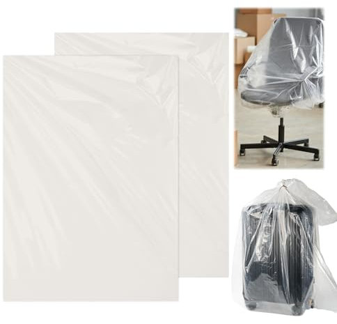 Humtudeit Large Plastic Bags, 2Pack Suitcase Storage Bags, 100 * 150cm Waterproof Heavy Duty Clear Storage Bags for Moving Storing, for Suitcase, Quilts, Plush Toys, Office Chairs