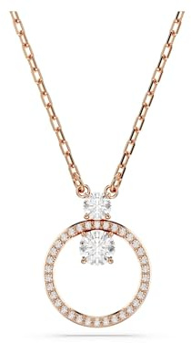 Swarovski Pendente Constella, Pavé, Taglio Round, Bianco, Placcato color oro rosa