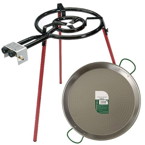 San Ignacio Set paellera pulida 46cm quemador 400mm colección LA DEHESA