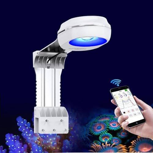 PopBloom RL60 LED Aquarium LED Beleuchtung, 60W Vollspektrum Aquarium Lampe, Salzwasser Aquarium Licht für Korallen, Riffe, 30-50cm Meerwasser Aquarium (Für 50x50cm Meerwasseraquarium)
